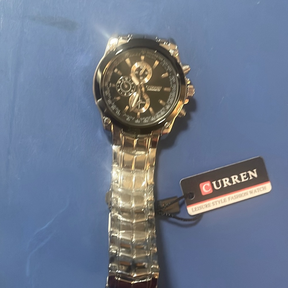 Current Men’s Stainless Steel Quartz Movement Chronometer Design Watch